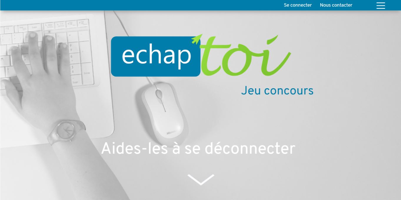 Capture d'écran du site de mon projet tuteuré Echap'toi